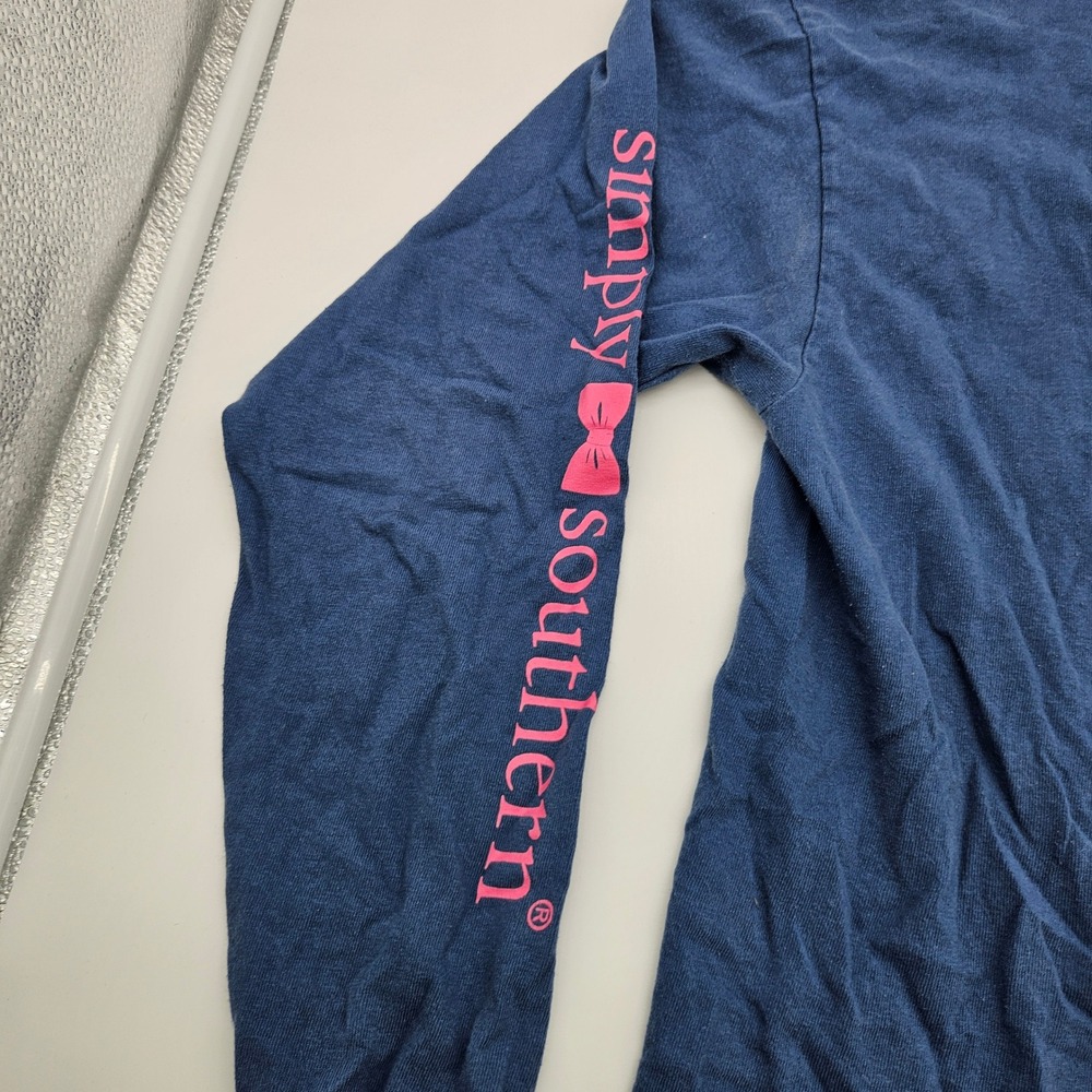 Simply Southern Sisters Cacti Cats Long Sleeve Shirt Blue Size Large - Picture 3 of 10